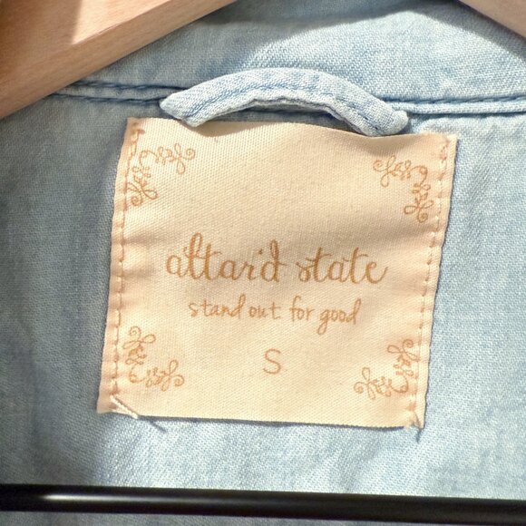 Altar'd State 100% Cotton Denim Utility Field Safari Pockets Military Jacket S - Picture 4 of 14